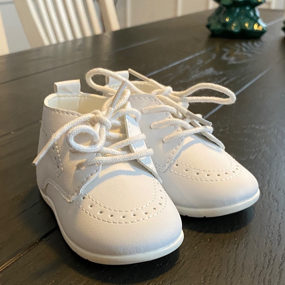 White Leather Kids Shoes